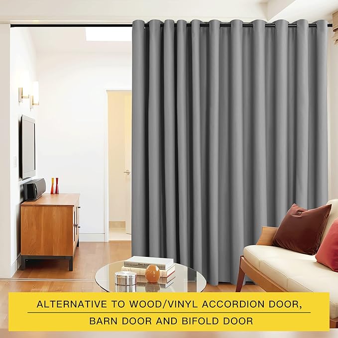 NICETOWN Silver Grey Room Dividers Curtains Screens Partitions, Premium - Image 2