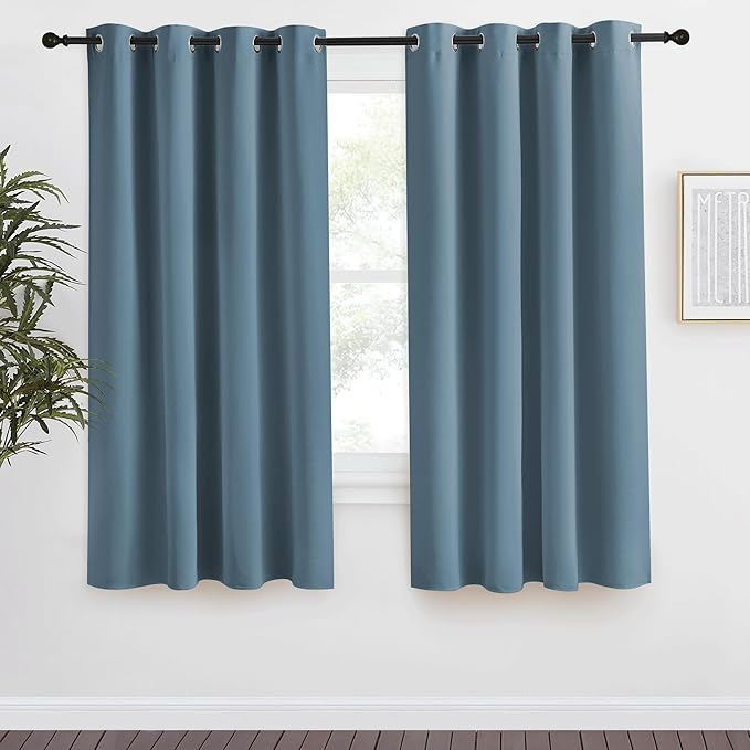 NICETOWN Blackout Curtain 68 inch Long, 55 inches Width, 1 Panel, Smoky Blue by NICETOWN