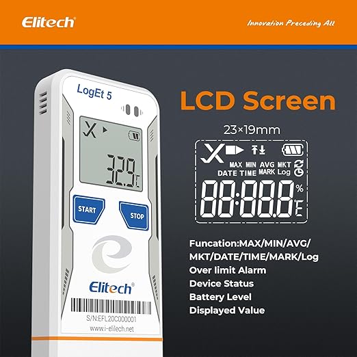 Elitech Bluetooth Temperature Humidity Data Logger FDA Standards, - Image 4