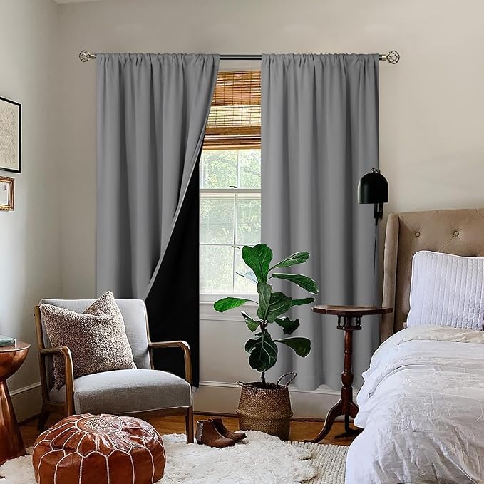 BGment 100% Blackout Curtains for Bedroom 72 Inch Length 2 Panels, Thermal - Image 2