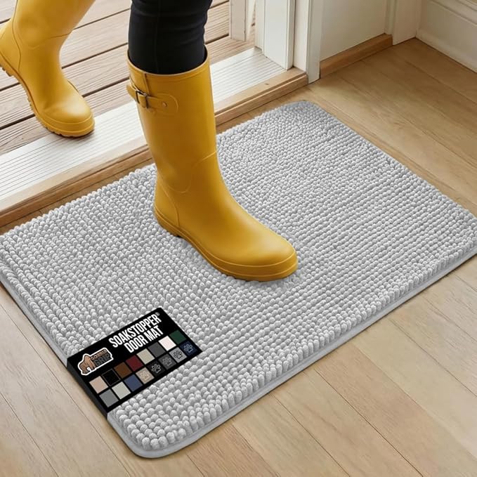 GORILLA GRIP SOAKSTOPPER Dog Door Mat, 30x20 Machine Washable Rug Absorbent by GorillaGrip