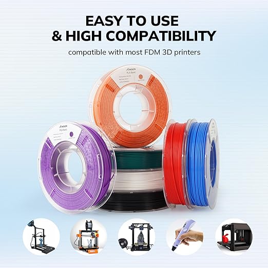 AMOLEN PLA 3D Printing Filament Bundle 1.75mm, 1KG/2.2 lb in Total, Compatible - Image 7