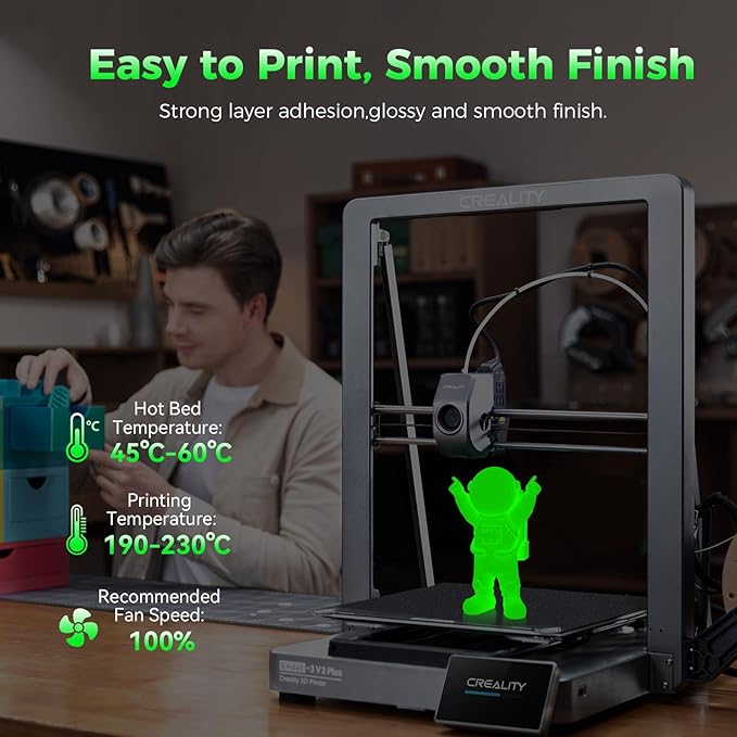 Creality Glow in The Dark Hyper PLA Filament, 3D Printer Filament Bundle - Image 4