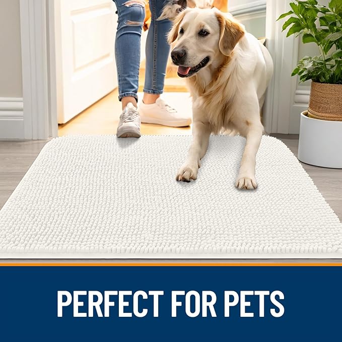 OLANLY Dog Door Mat for Muddy Paws 59x35, Absorbs Moisture and Dirt, Absorbent - Image 6