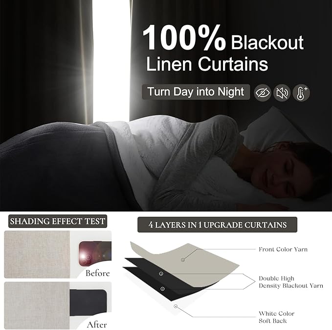 Custom Curtains 78 Inches Long for Bedroom Windows, Pinch Pleated Blackout - Image 2