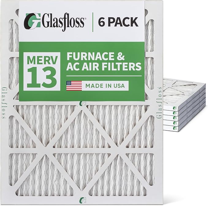 Glasfloss 20x25x1 MERV 13 AC & Furnace Air Filters. Box of 6. Actual Size: - Image 5