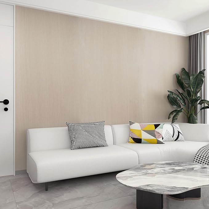 31.5"x157" Large Size Peel and Stick Wallpaper Beige Wood Look Contact Paper - Image 9