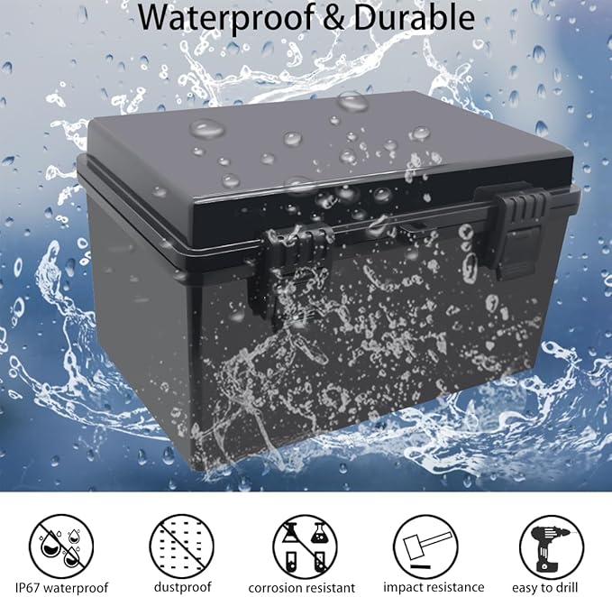 Junction Box, Hinged Black Cover IP67 Waterproof ABS Project Box - Image 2