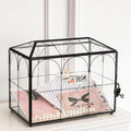 Wedding Card Box with Slot, 10.2'' Large Glass Card Boxes by Giadun