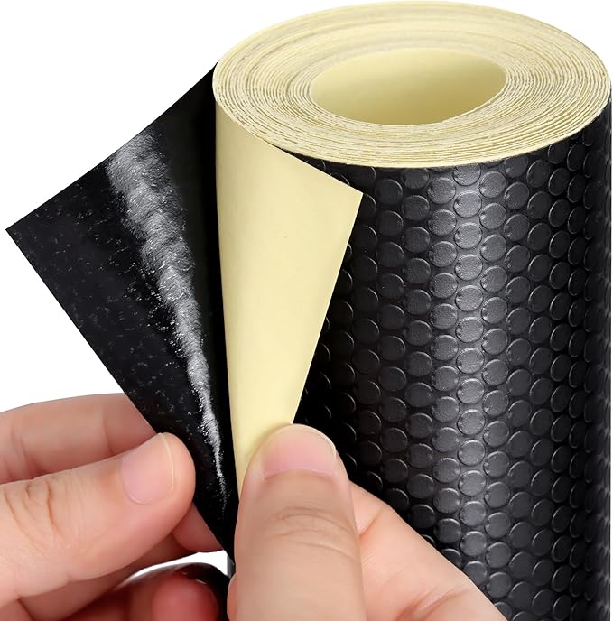 Wide Black Shelf Liner Roll, Peel and Stick Non Slip Cabinet Liner 13.8" x 13 FT by HOIIOH