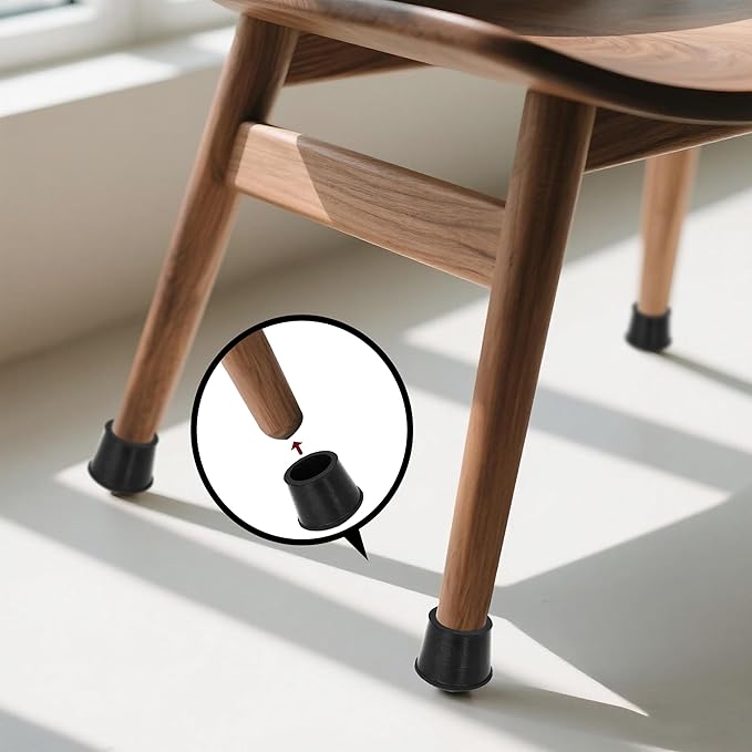 10 PCS Black Round Rubber Chair Leg Caps Tips, Vinyl Rubber End Kits, Soft - Image 4
