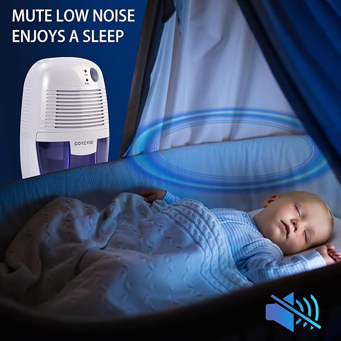 Small Dehumidifier, 12V3A adapter，1200 Cubic Feet Portable Mini Dehumidifier - Image 4