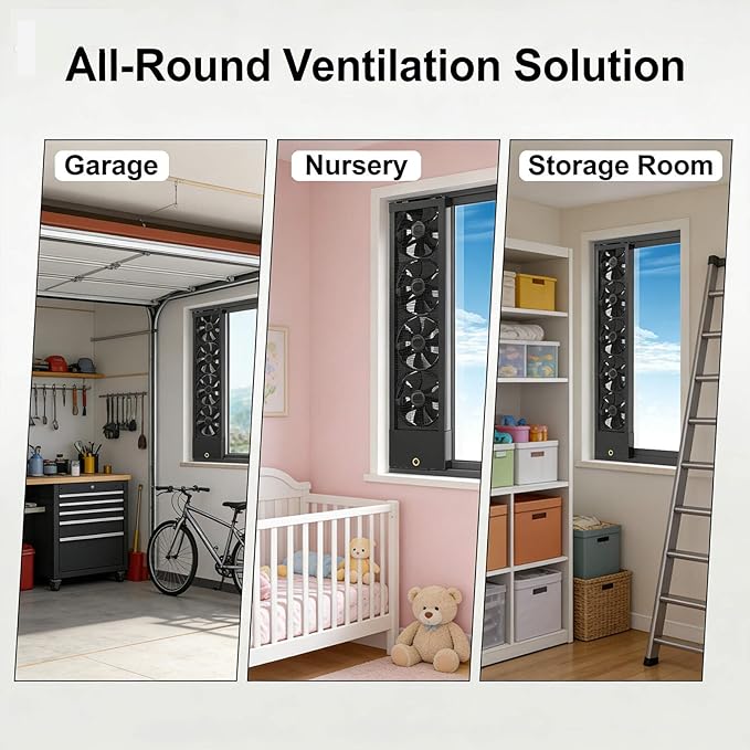 Vertical Window Exhaust Fan for Sliding Windows-Easy Tool-Free Installation - Image 5