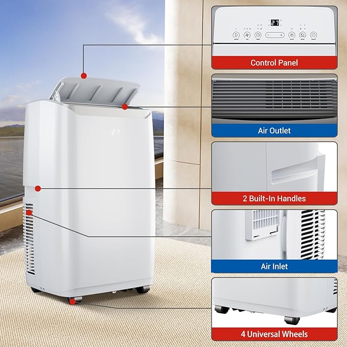 12, 000 BTU Portable AC Units for Rooms, 3-In-1 Portable Air Conditioner Up to - Image 3