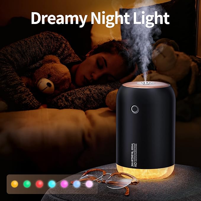 SmartDevil Portable Mini Humidifier, 500ml Desk Plant Humidifier, USB Personal - Image 6