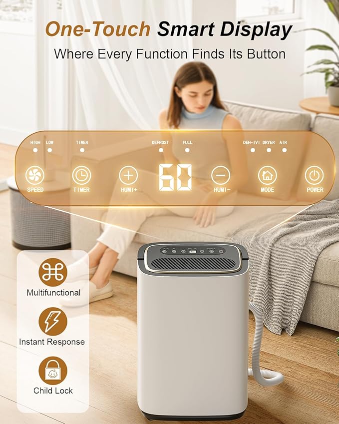 4800 Sq. Ft. Dehumidifier for Basement, 50 Pint Quiet Dehumidifiers for Home - Image 3