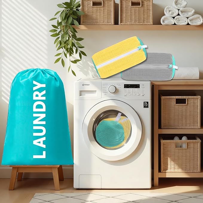 Shoe Washing Machine Bags 2Pcs, Shoe Washing Bags with2-Size Travel Laundry Bags - Image 3