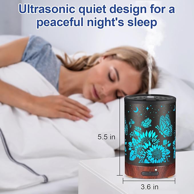 Essential Oil Diffuser- Aromatherapy Diffuser with7 Colors Light and Auto-Off - Image 5