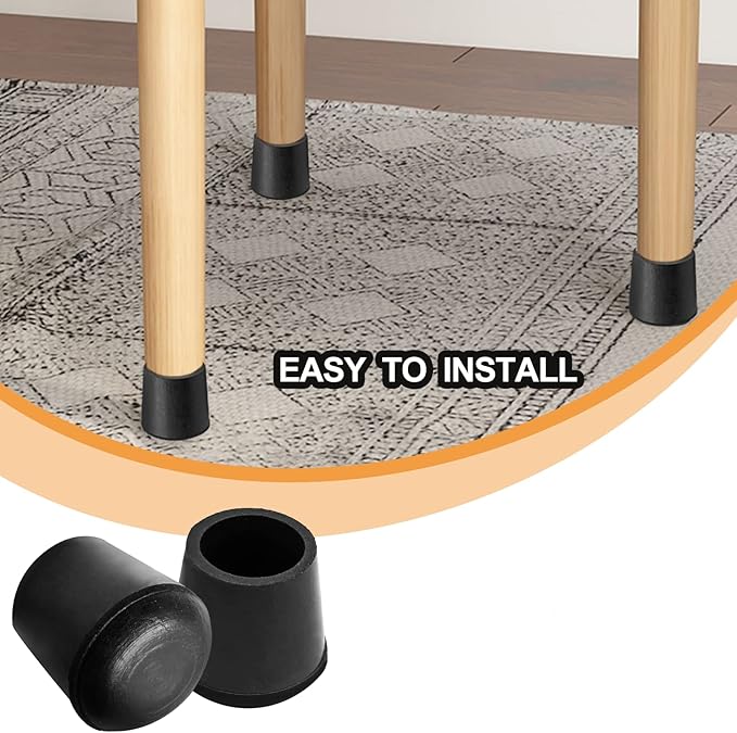 Piutouyar Round PVC Rubber Furniture Covers, 16mm / 5/8 Inches Table Chair Leg - Image 4