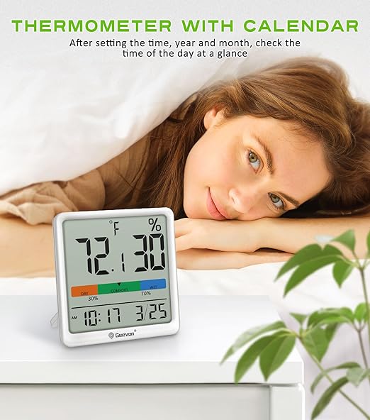 Geevon Digital Indoor Thermometer Hygrometer, Wireless Temperature Humidity - Image 4