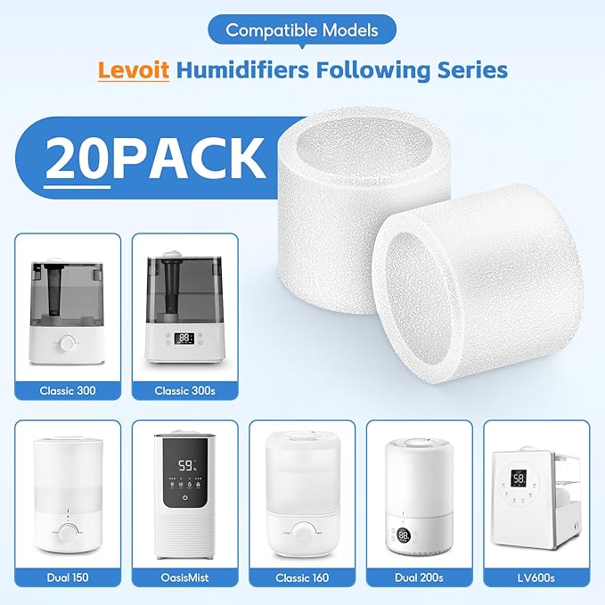 20-Pack Top Fill Humidifier Replacement Filters - Image 2
