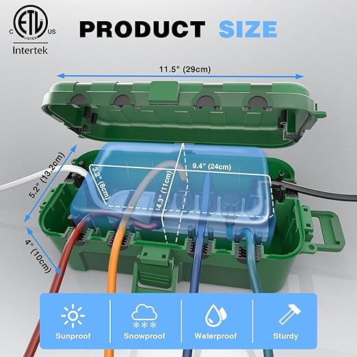 Flemoon Outdoor Electrical Box Waterproof, Medium Weatherproof Electrical Box - Image 3