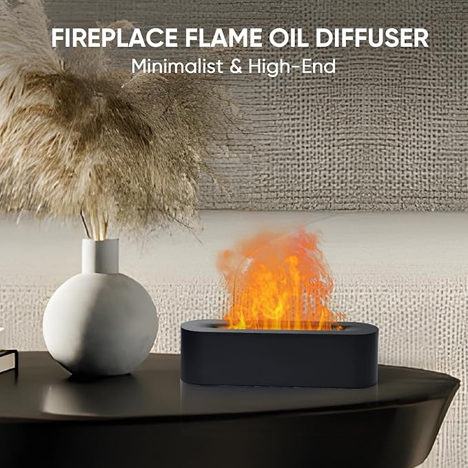 Essential Oil Diffuser, Fireplace Flame Fire Oil Diffuser, 150ml Ultrasonic - Image 2