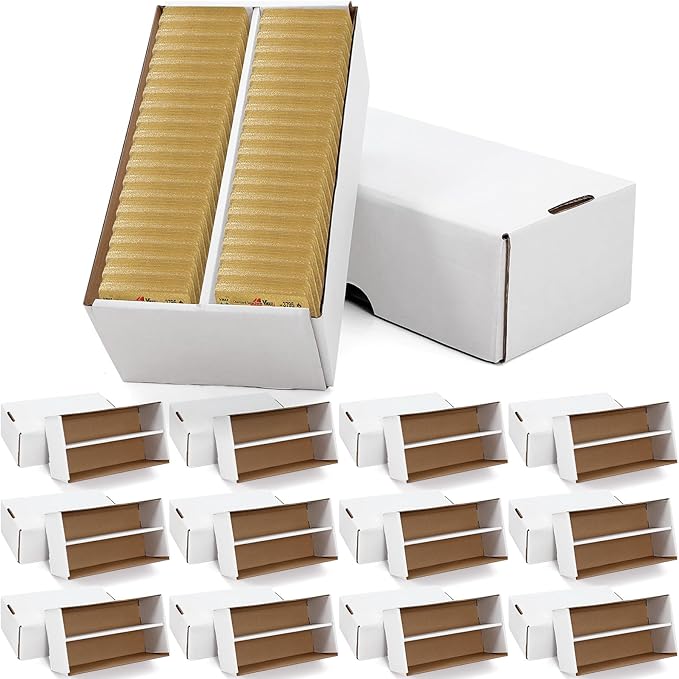 Yexiya 12 Pack 1600 Count Trading/Gaming Card Storage Box 2 Row Cardboard by Yexiya