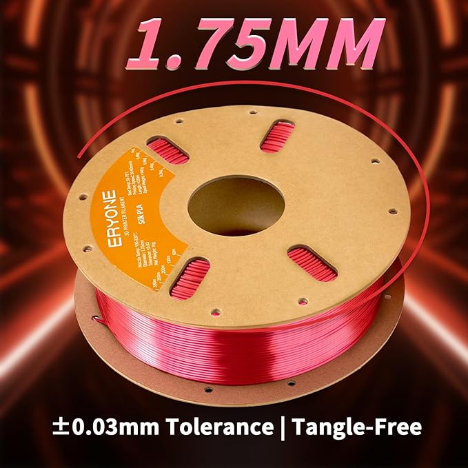 ERYONE Silk PLA Filament for 3D Printer, 1.75mm +/- 0.03mm, Silk Metallic - Image 4