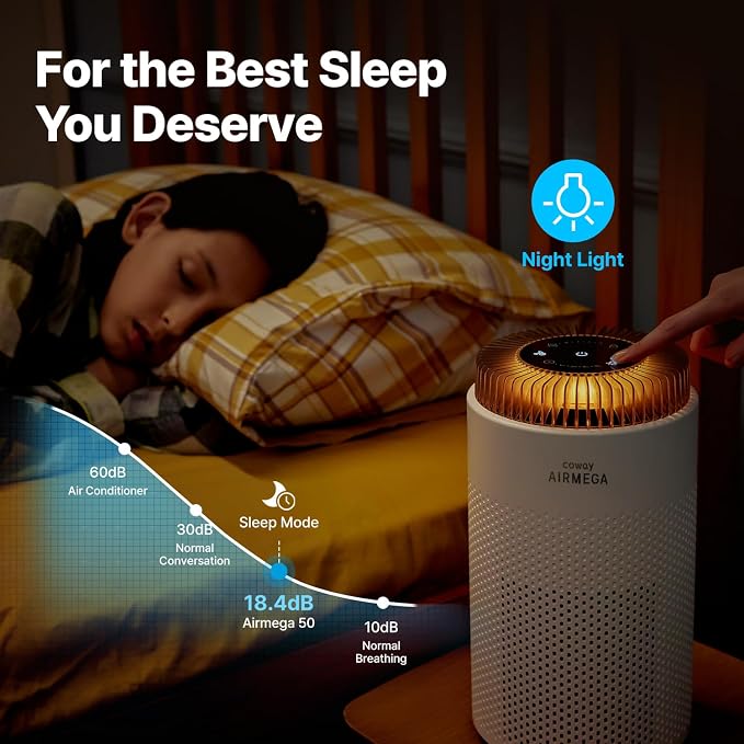 COWAY Air Purifier for Bedroom up to 500 ft², HEPA and Deodorization Filter for - Image 4