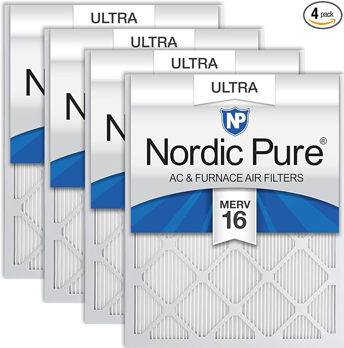 Nordic Pure 20x20x1 Pleated Ultra MERV 16 AC Furnace Air Filters–With 2.5X More by NordicPure