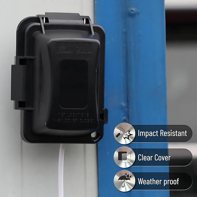 Bates- Outdoor Outlet Cover Weatherproof, Horizontal/Vertical Use - Image 6