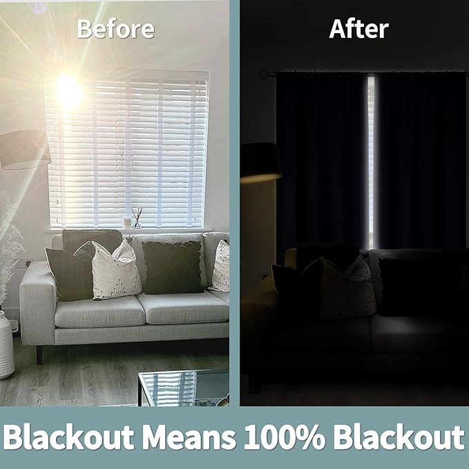 BGment Blackout Curtains for Bedroom 90 Inch Length, Rod Pocket 100% Blackout - Image 3