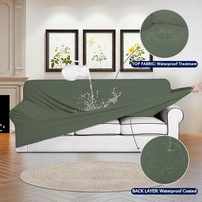 PureFit 100% Dual Waterproof Couch Cover Slipcovers - Image 3