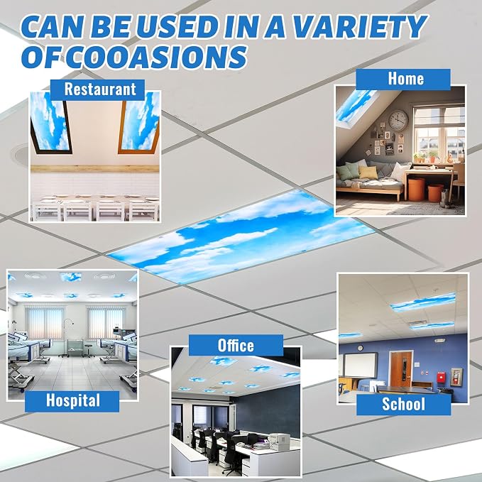 Hortsun Pack of 2 Fluorescent Light Covers 4 x 2 Feet Magnetic Ceiling Light - Image 4