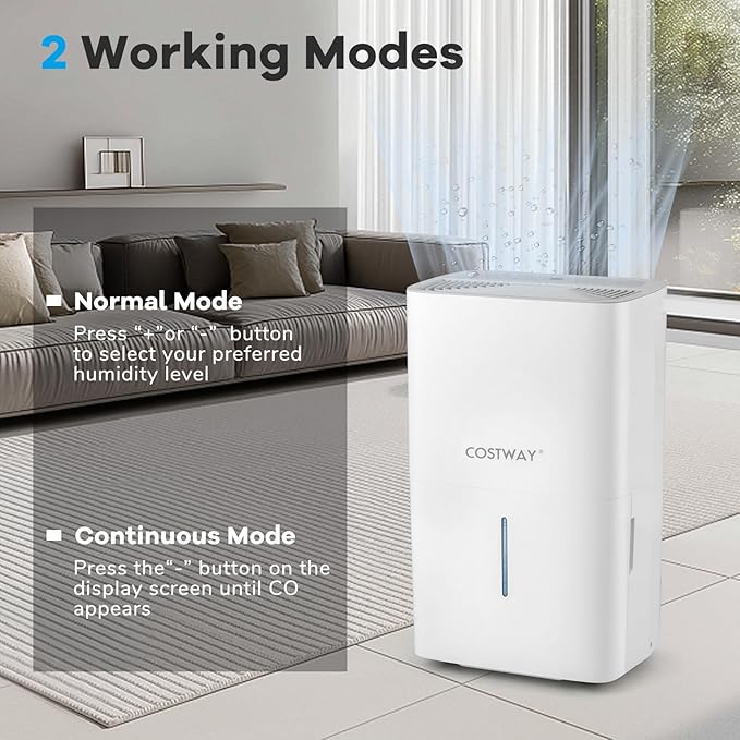COSTWAY 65 Pints Energy Star Dehumidifier, 5000 Sq.Ft Portable Large Home - Image 4