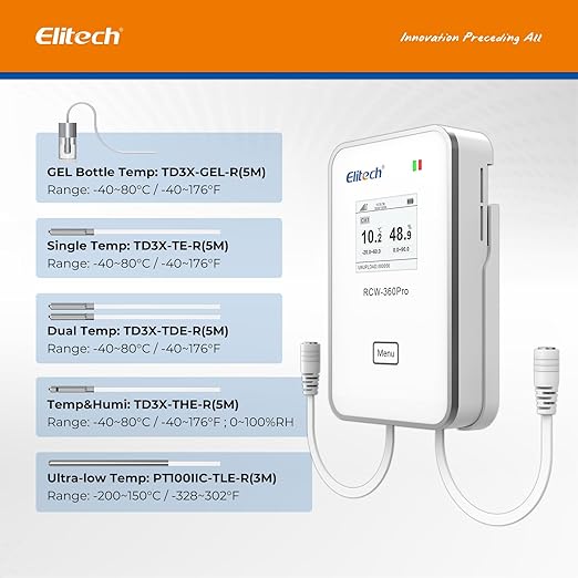 Elitech Dual Temperature Probe for RCW-360Pro, -40°F to 176°F, 16.4ft Cable - Image 5