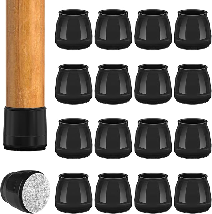 BAIPOK 16pcs Round Chair Leg Floor Protectors, Felt Pads Chair Leg Protectors by BAIPOK