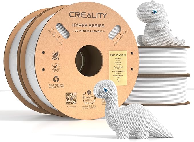 Creality Hyper PLA Filament Bundle White 4KG, No-Tangling Stronger Toughness by Creality