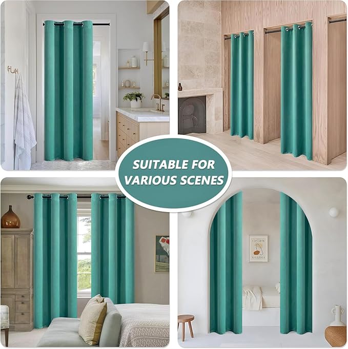 MYSKY HOME Teal Blackout Curtains 90 Inch Long - Image 2