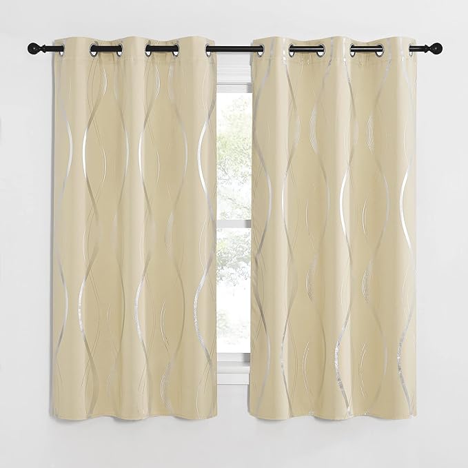 NICETOWN Bedroom Curtains Small Blackout Panels, Biscotti Beige, 34 by 45 Inch by NICETOWN