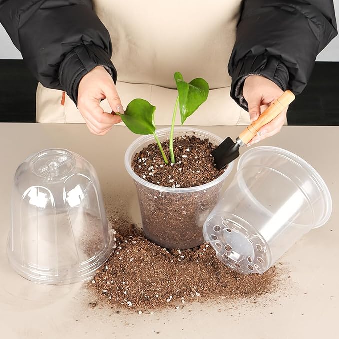 6 Inch Clear Nursery Pots with Humidity Dome, 15 Pack Durable Seed Starting Pot - Image 6