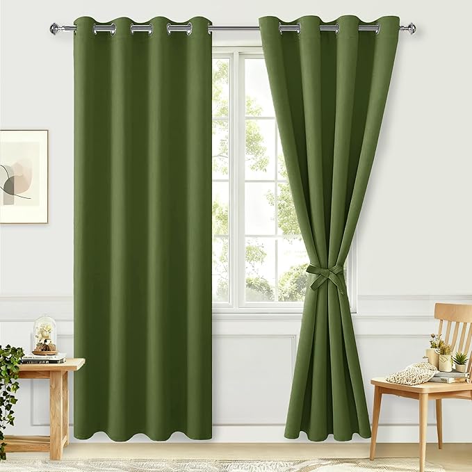 Hiasan Blackout Curtains for Bedroom, 52 x 84 Inches Long by Hiasan