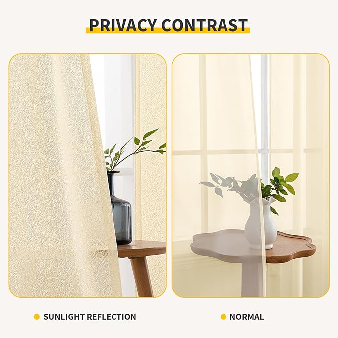 MIULEE Beige Thermal Insulated Curtains 63 Inches Long 2 Panels Set - Image 6