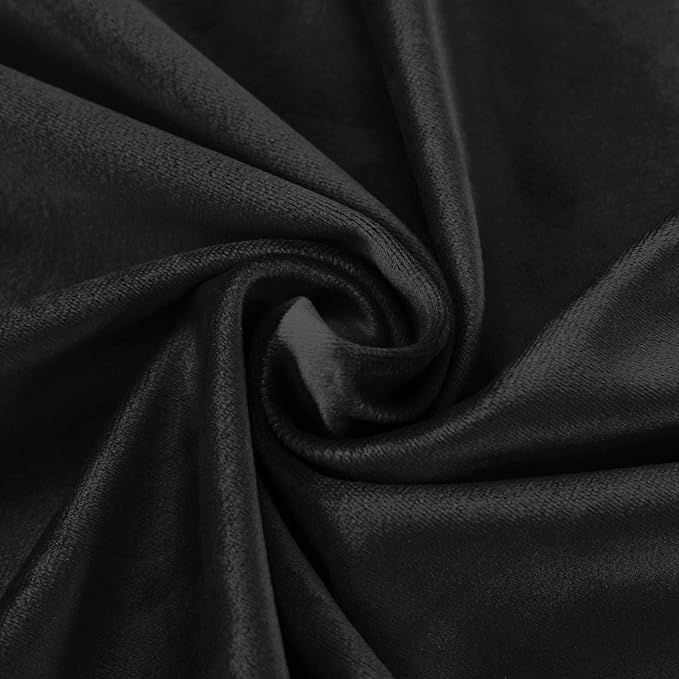 ChadMade Blackout Lined Premium Velvet Curtain Warm Black 100Wx84L Inch - Image 6