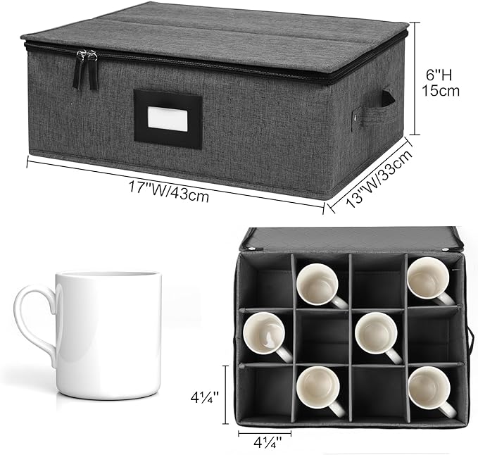 Mug Storage Box with Dividers, China Storage Containers - Image 5