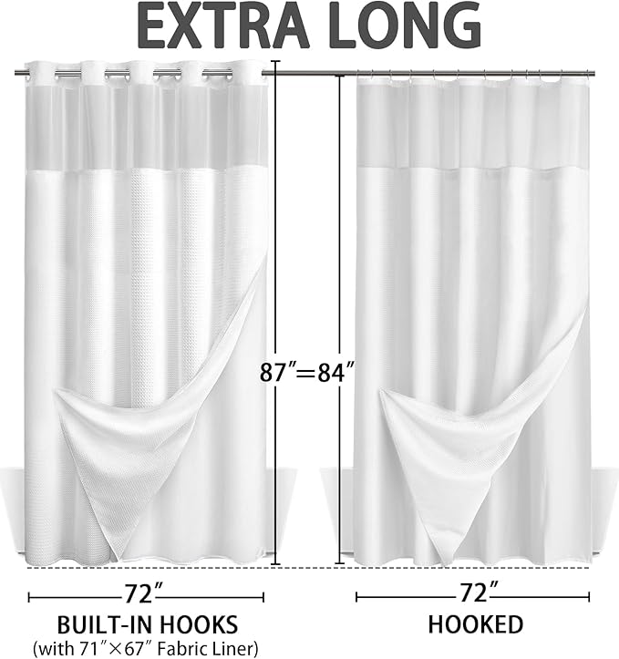 No Hook Shower Curtain and Liner Set - Image 6