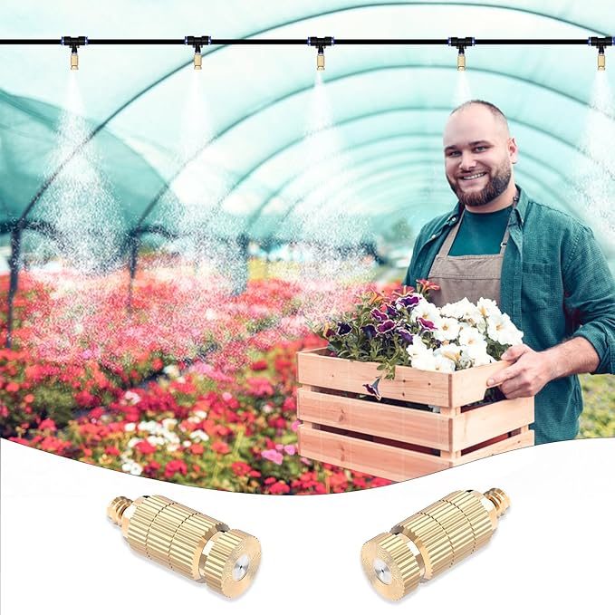 Brass Anti-drip Fogging Spray Head Outdoor Cooling System, 0.012" Orifice 10/24 - Image 6