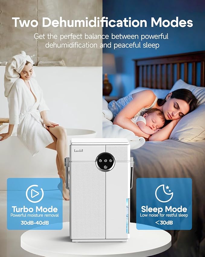 Small Dehumidifier with Drain Hose, 118oz Portable Dehumidifier - Image 5