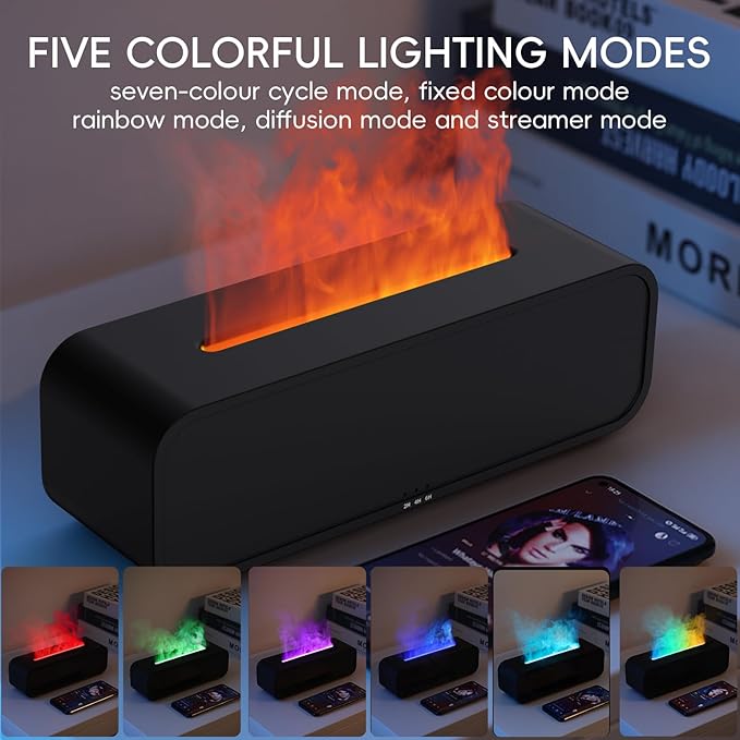 Essential Oil Diffuser, Flame Fire Oil Diffuser, 250ml Cool Mist Aromatherapy - Image 3